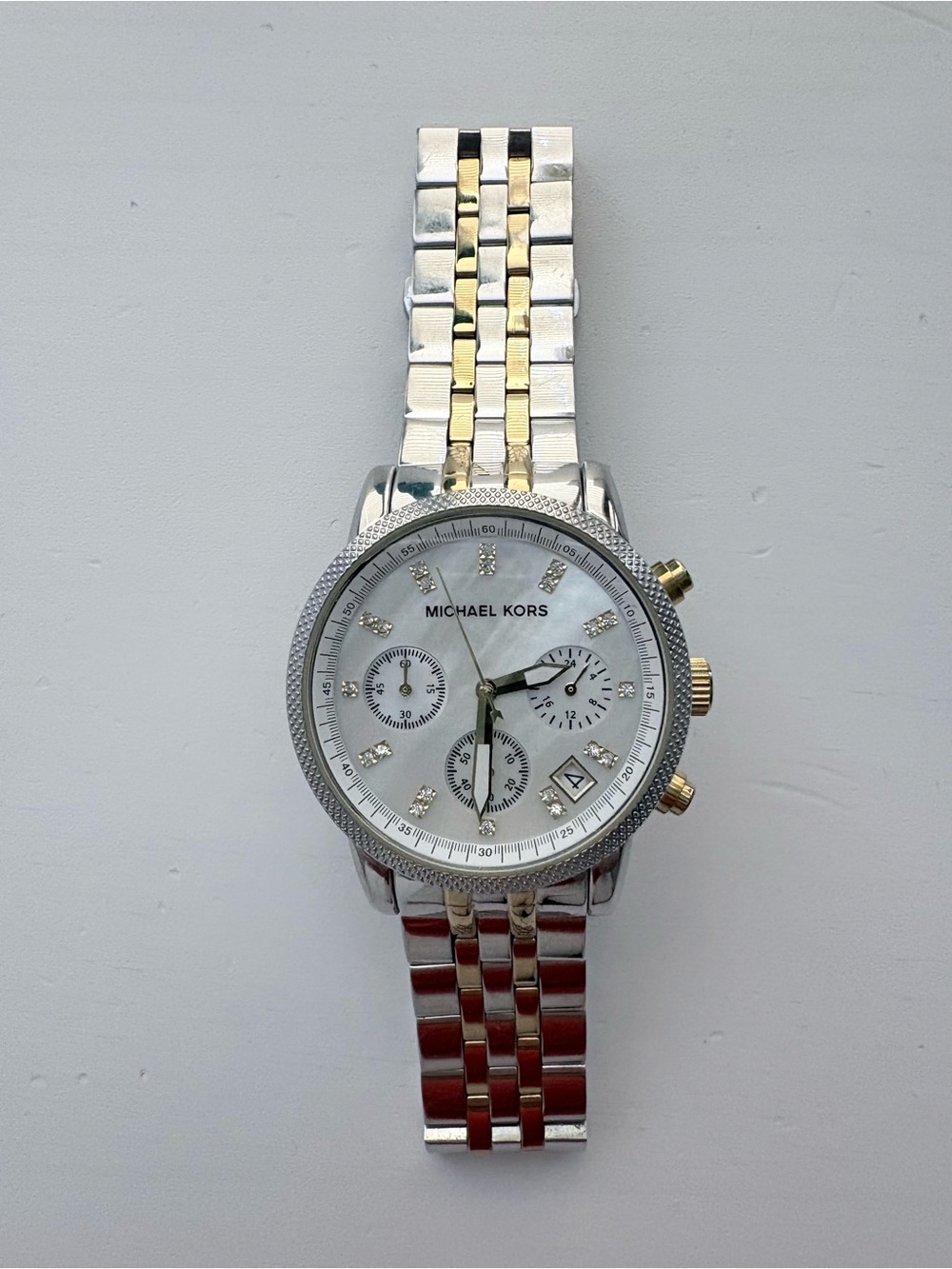 Michael Kors Two-Tone Silver and Gold Chronograph Watch